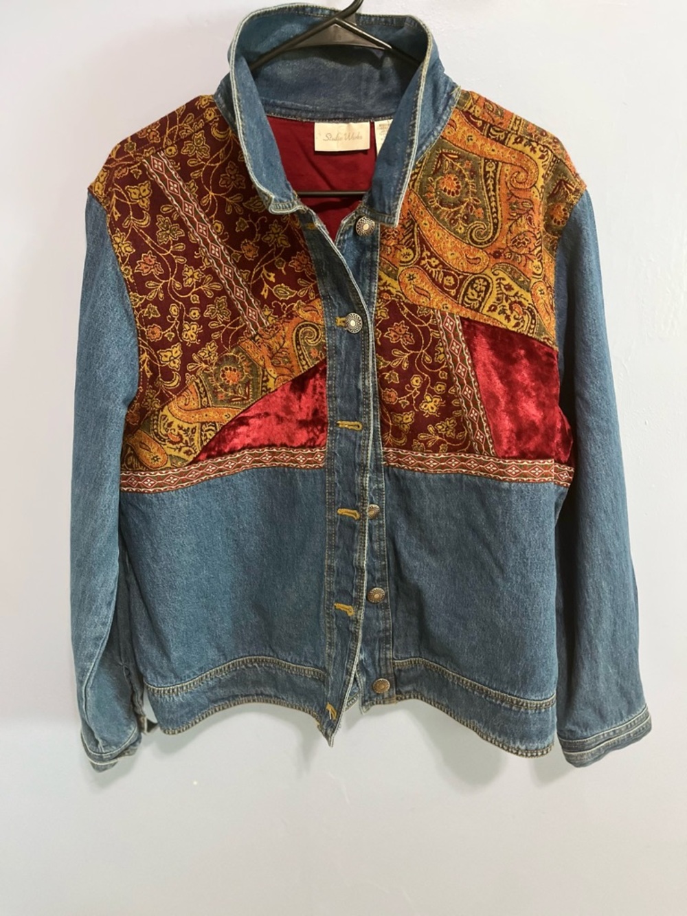 Studio Works Denim Jacket with Deep Red Lining